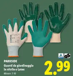 Lidl PARKSIDE Guanti da giardinaggio in nitrile o Latex offerta