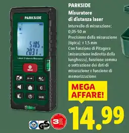 Lidl PARKSIDE Misuratore di distanza laser offerta