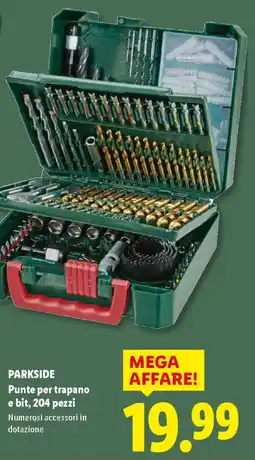 Lidl PARKSIDE Punte per trapano e bit, 204 pezzi offerta