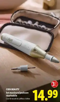 Lidl CIEN BEAUTY Set manicure/pedicure ricaricabile offerta