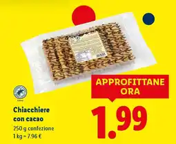 Lidl Chiacchiere con cacao offerta