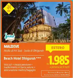 Lidl MALDIVE Beach Hotel Dhigurah offerta