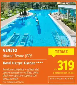 Lidl VENETO Hotel Harrys' Garden offerta