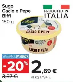 Carrefour Market Sugo Cacio e Pepe Biffi offerta