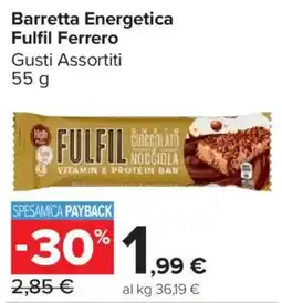 Carrefour Market Barretta Energetica Fulfil Ferrero offerta