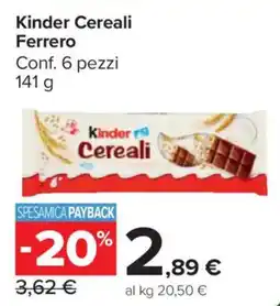 Carrefour Market Kinder Cereali Ferrero offerta