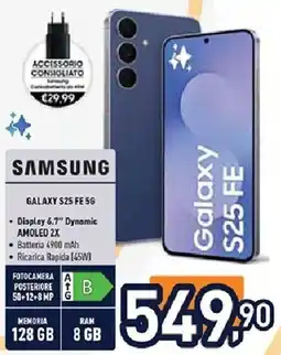 Unieuro SAMSUNG GALAXY S25 FE 5G offerta