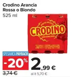 Carrefour Market Crodino Arancia Rossa o Biondo offerta