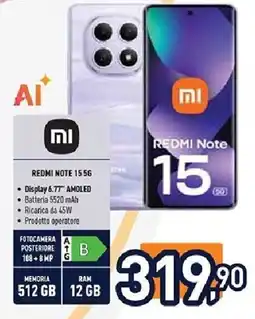 Unieuro Xiaomi REDMI NOTE 15 5G offerta