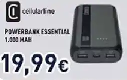 Unieuro cellularline POWERBANK ESSENTIAL 1.000 MAH offerta