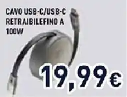 Unieuro Cavo usb-c/usb-c retraibilefino a 100W offerta