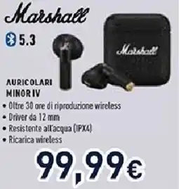 Unieuro Marshall auricolari minor IV offerta