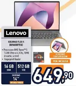 Unieuro Lenovo IDEAPAD FLEX 5 (82XX00FTIX) offerta