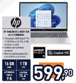 Unieuro HP OMNIBOOK 3 NEXT GEN Al 15-FN0005NL offerta