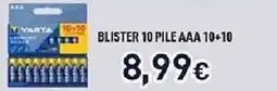 Unieuro Blister 10 pile aaa 10+10 offerta