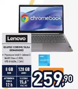 Unieuro Lenovo IDEAPAD 3 CHROME 15IJL6 (82N4004DIX) offerta