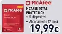 Unieuro Mcafee total protection offerta