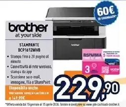 Unieuro brother at your side STAMPANTE DCP1612WVB offerta