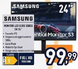 Unieuro SAMSUNG MONITOR LED SERIE S30GD DA 24" offerta