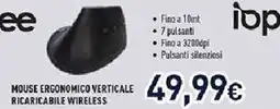 Unieuro Ioplee mouse ergonomico verticale ricaricabile wireless offerta