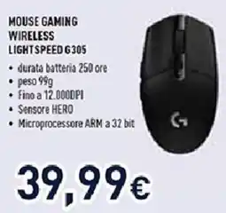 Unieuro Logitech G Mouse gaming wireless lightspeed G305 offerta