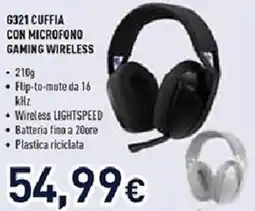 Unieuro Logitech G G321 cuffia con microfono gaming wireless offerta