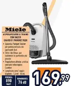 Unieuro Miele aspirapolvere a traino con sacco guard S1 parquet flex offerta