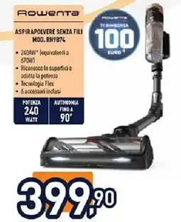 Unieuro Rowenta ASPIRAPOLVERE SENZA FILI MOD. RH9874 offerta