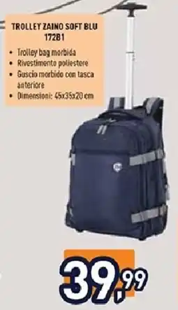 Unieuro Trolley zaino soft blu 17281 offerta
