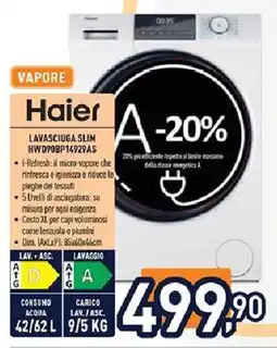 Unieuro Haier LAVASCIUGA SLIM HWD90BP14929AS offerta