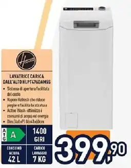 Unieuro Hoover LAVATRICE CARICA DALL'ALTO HLPT476DAM5S offerta