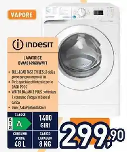 Unieuro INDESIT LAVATRICE BWA81496XWVIT offerta
