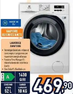 Unieuro Electrolux LAVATRICE EW6F110G offerta