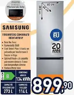 Unieuro SAMSUNG FRIGORIFERO COMBINATO RB38T607BS9 offerta