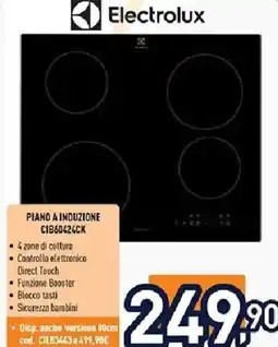 Unieuro Electrolux PIANO A INDUZIONE CIB60424CK offerta
