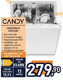 Unieuro CANDY LAVASTOVIGLIE CIP3E7LOW offerta