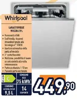 Unieuro Whirlpool LAVASTOVIGLIE WI03041PL offerta