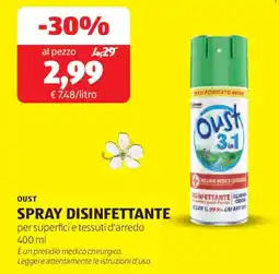 ALDI Oust spray disinfettante offerta