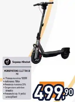 Unieuro Segway-ninebot monopattino elettrico F3 offerta