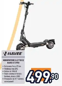 Unieuro Monopattino elettrico navee ST3PRO offerta