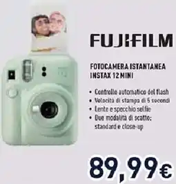 Unieuro Fujifilm fotocamera istantanea instax 12 mini offerta