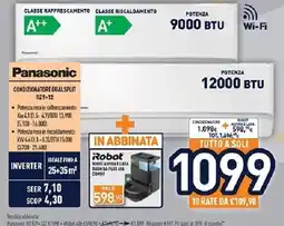 Unieuro Panasonic CONDIZIONATORE DUAL SPLIT R29+12 offerta