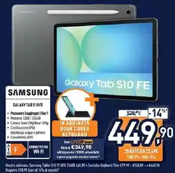 Unieuro SAMSUNG GALAXY TAB S10 FE offerta
