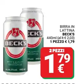 Supermercati Gulliver Birra ini lattinai BECK'S offerta