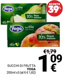Supermercati Gulliver Succhi di frutta YOGA offerta