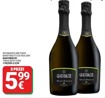 Supermercati Gulliver Spumante metodo martinotti extra dry GIACOBAZZI offerta
