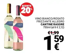 Supermercati Gulliver Vino bianco/rosato frizzante allegro CANTINE RASORE offerta