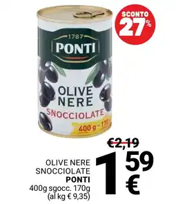 Supermercati Gulliver Olive nere snocciolate PONTI offerta