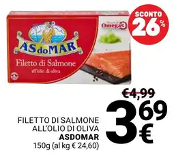 Supermercati Gulliver Filetto di salmone all'olio di oliva ASDOMAR offerta