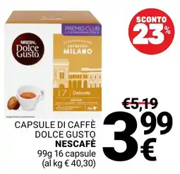 Supermercati Gulliver Capsule di caffè dolce gusto NESCAFÈ offerta